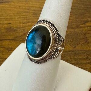 PTI Sterling Silver Labradorite Women’s Ring QUALITY Size 7 NWOT